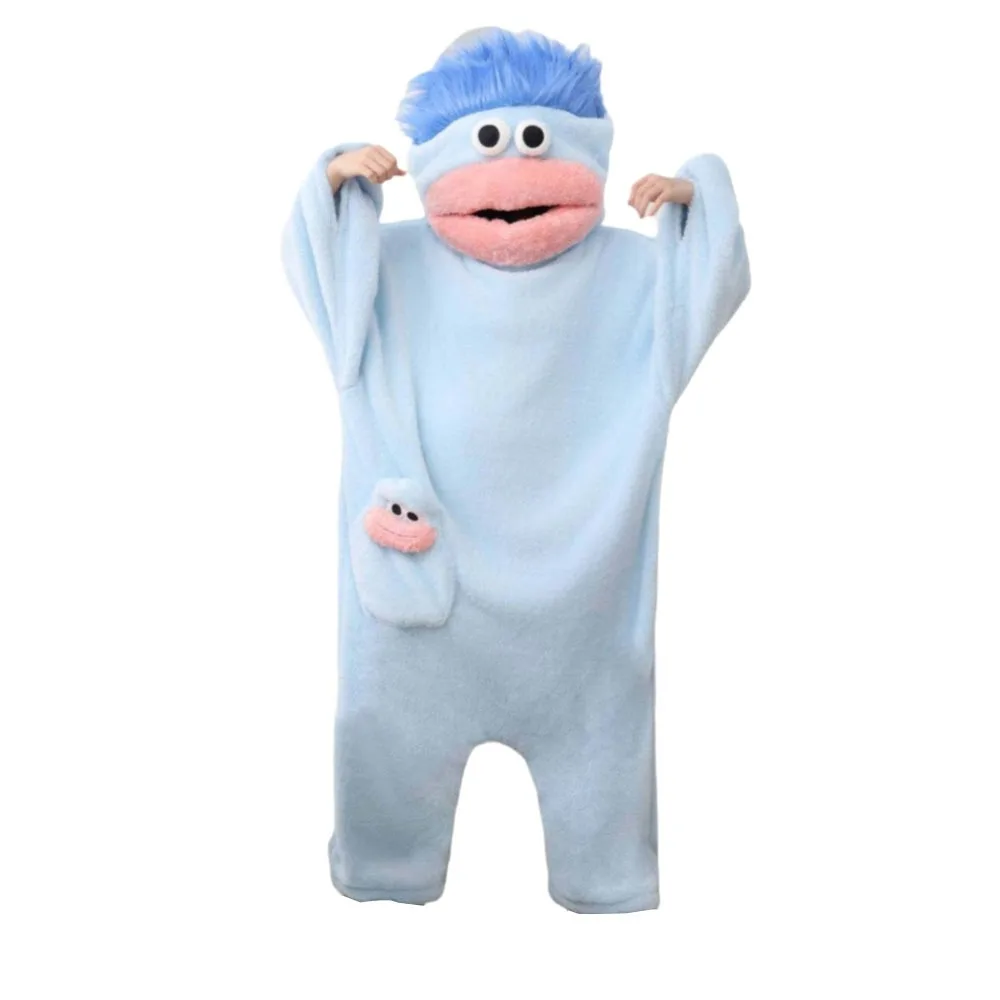 

Cartoon Soft Coral Fleece Big Mouth Onesie Pajamas Thicken Texture Hooded Pajamas Oversized Jumpsuit Loungewear