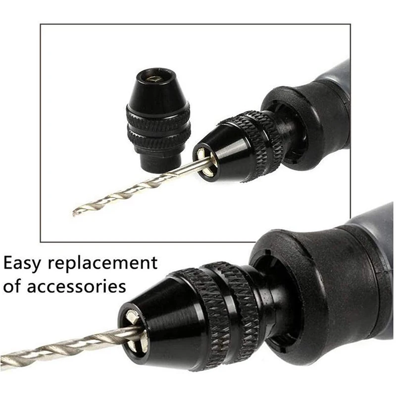 หัวจับดอกสว่านอเนกประสงค์ขนาดเล็กอเนกประสงค์สำหรับเครื่องบดไฟฟ้า Dremel ขนาด0.4-3.2มม. 5ชิ้น