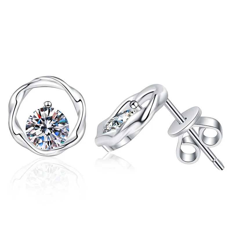 

Женские серьги из платины PT950 из 18-каратного золота, простой муассанит, легкие серьги в роскошном стиле цвета D, муассанит 1 карат