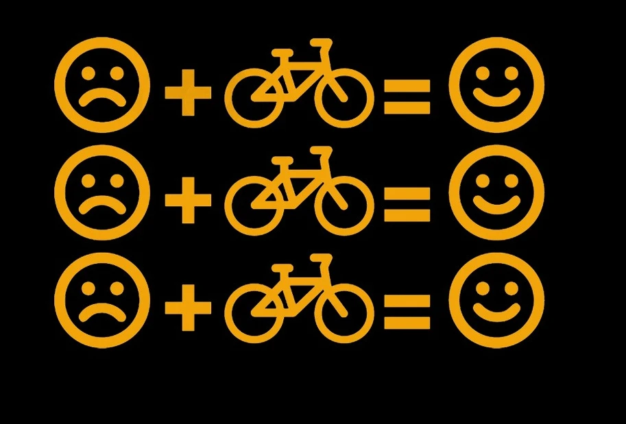 Trauriges Gesicht Fahrrad Glückliches Gesicht Mathematikformel Vinyl-Aufkleber Wasserdichte Aufkleber für Fahrradrahmen Laptop-Dekoration