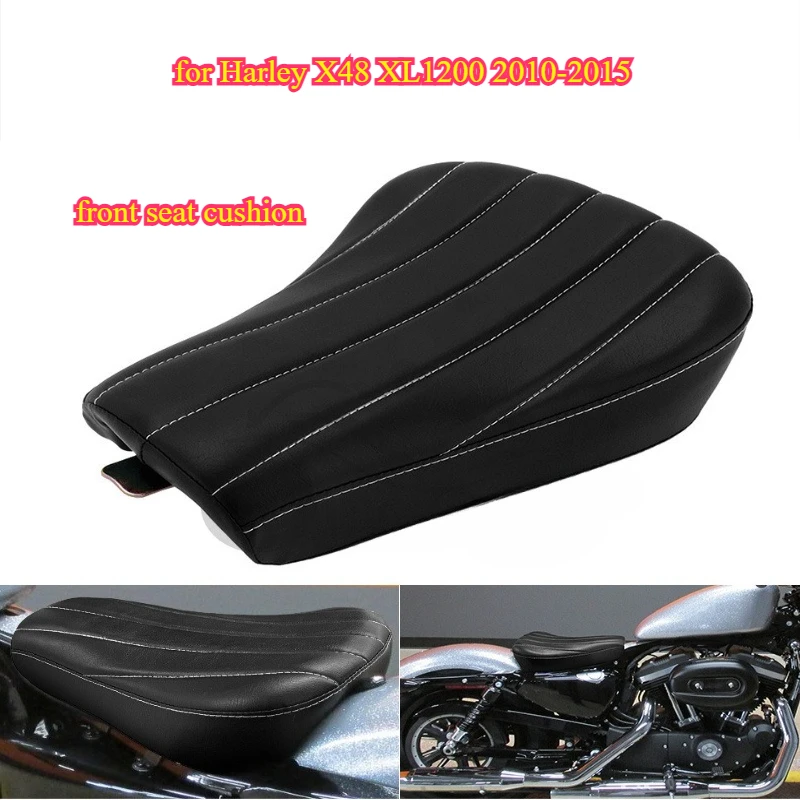 

Motorcycle accessories: White-stitched front seat cushion/pack for Harley X48 XL1200 2010-2015