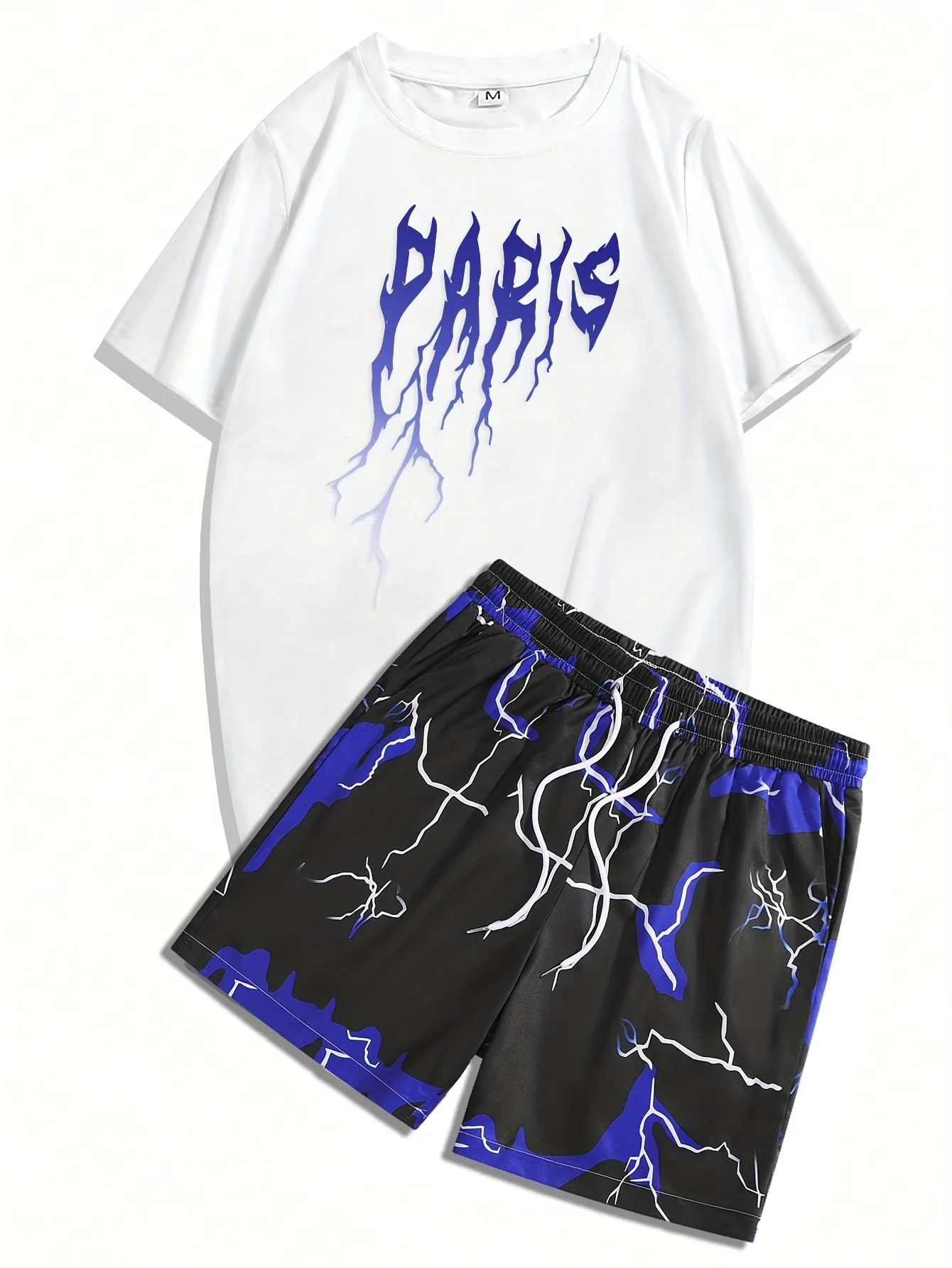 2026 New Fashion Graffiti Print Set Y2K Quick-Dry Sports Fitness T-Shirt & Draw… - Image 3