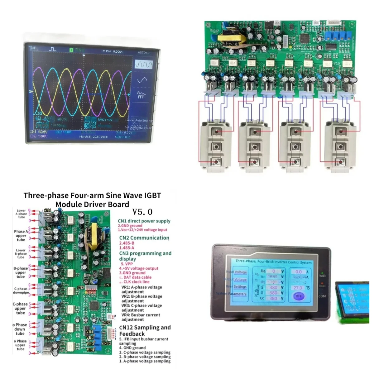 Three-phase Four-arm Sine Wave IGBT Module Driver Board for Industrial Inverters and Motor Drives