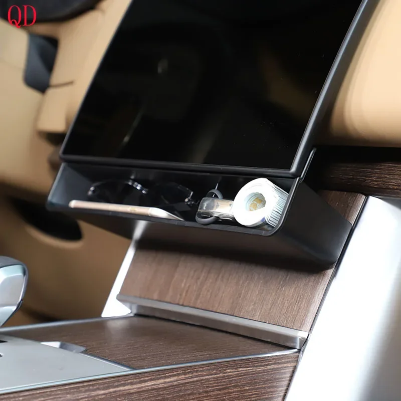

ABS Black For Land Rover Range Rover Vogue 2024+ Car navigation under-screen storage box mobile phone tray interior accessories