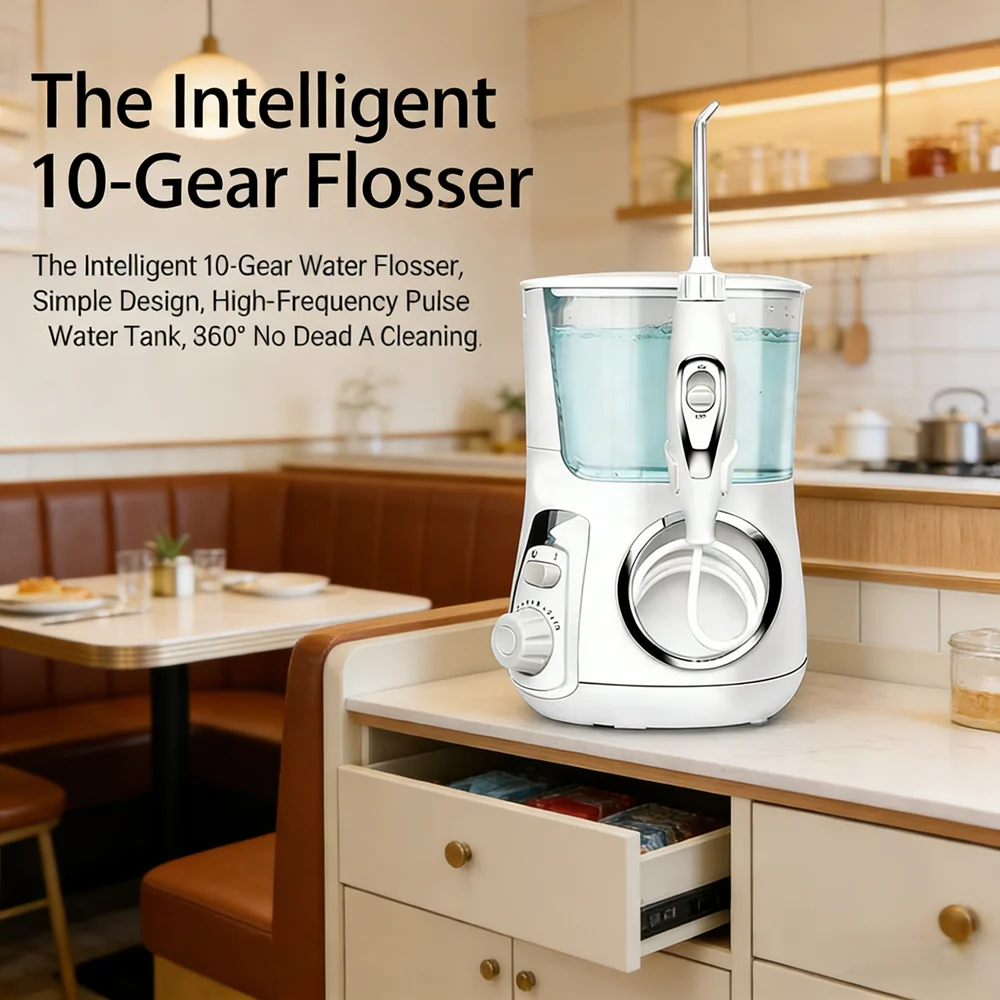 

Профессиональный электрический ирригатор для полости рта, 10 режимов, 5 насадок, 800 мл, большая емкость, устройство для чистки зубов, уход за полостью рта, предотвращение кариеса