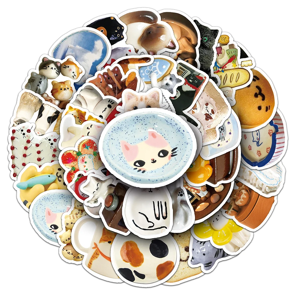 

10/30/50pcs Cute Cats MEME Cartoon Graffiti Stickers Waterproof DIY Laptop Scrapbook Laptop Waterproof INS Style Animal Sticker