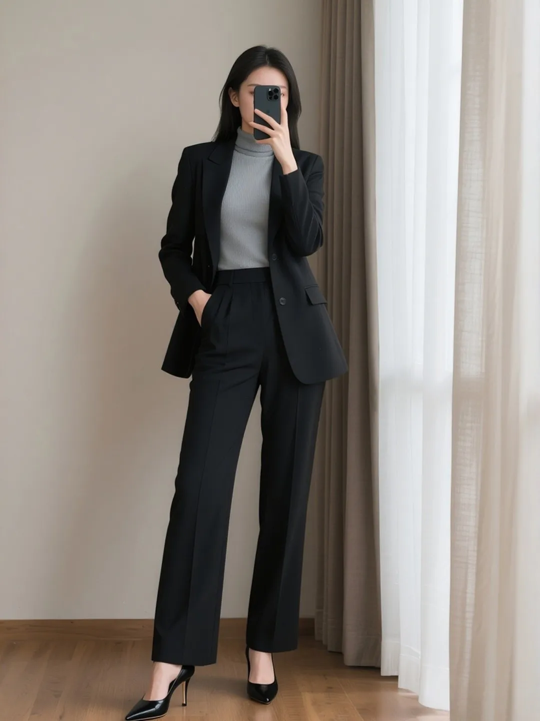 

Ele Early Spring Women's Suit Two-Piece Set Commute Ready Profional Casual Faion Polyester Long Sve Jaet And Pants