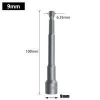 100mm Length Deepen Power Nut Driver Drill Bit 6-19MM Impact Socket Adapter For Power Tools 6.35MM Hex Shank