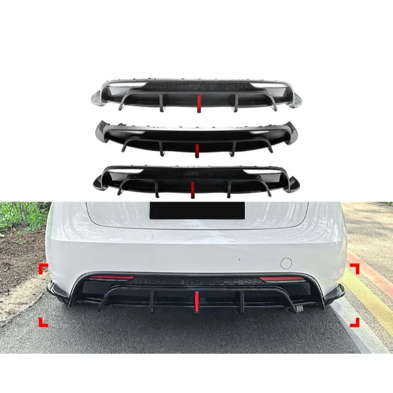 ل تسلا نموذج 3 2024 + المصد الخلفي مصباح إرشاد الشفاه الخلفي الناشر شفرة تقليم الذيل الشفاه المفسد الخارجي تعديل الملحقات #1