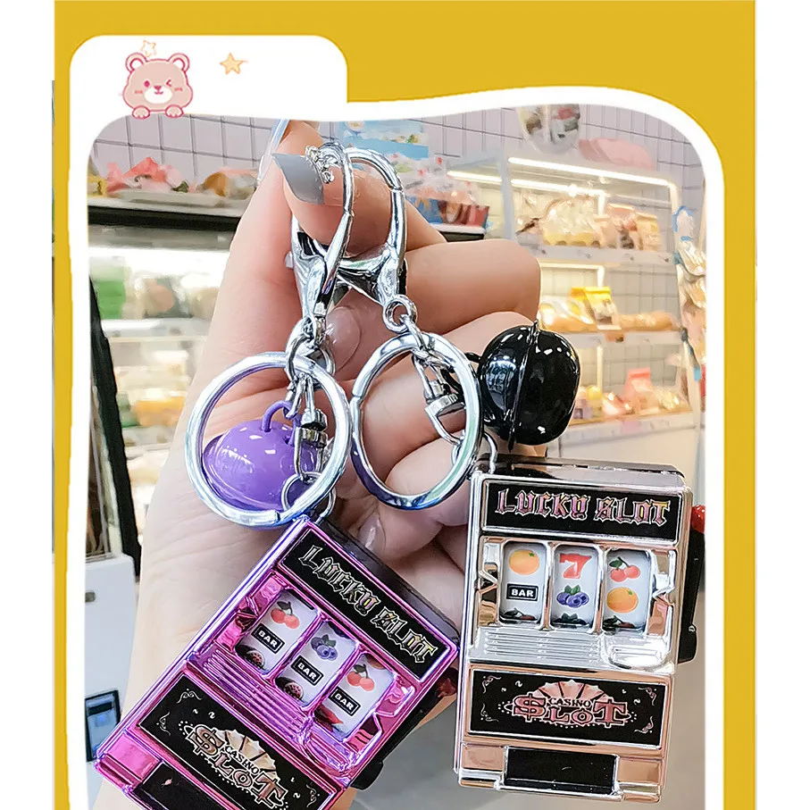 فتحة صغيرة آلة سلسلة المفاتيح الإبداعية ممر جيب الفاكهة محظوظ الجائزة الكبرى أداة ضد الإجهاد لعبة ألعاب مضحكة المفاتيح حلقة ديكور