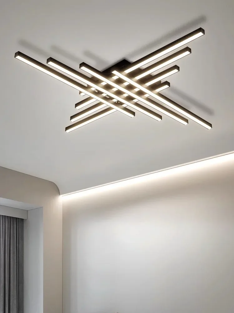 Imagem -02 - Modern Minimalista Long Strip Led Lâmpada do Teto Minimalista Linear Sala de Estar Quarto Lustre Lâmpadas Home Decor Luminárias