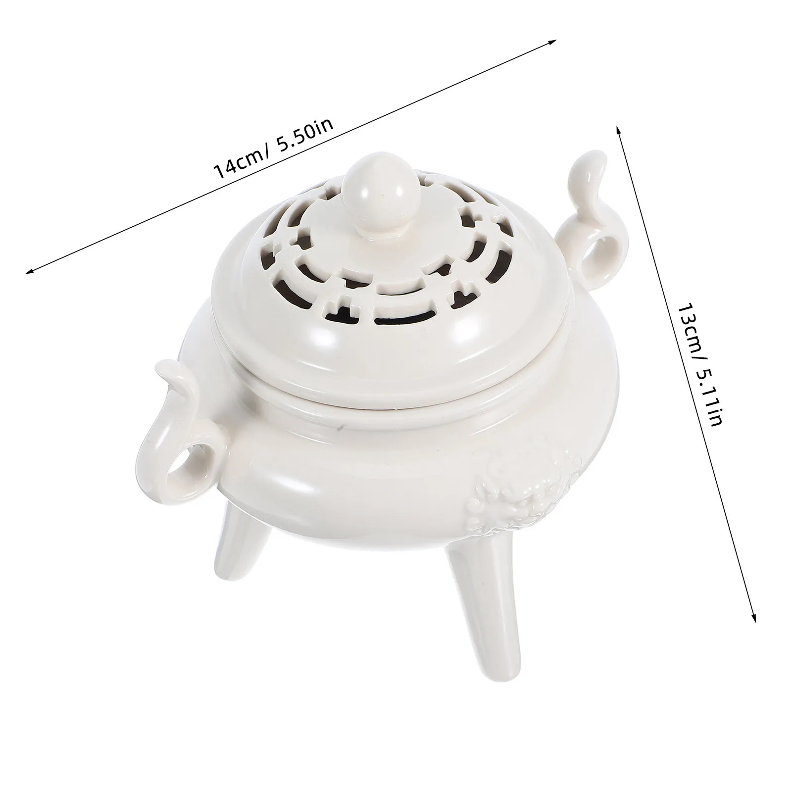 Ceramic Three-Legged Incense Burner Lid Aromatherapy Holder Meditation Room Decoration Aroma Diffuser Ceramics Censer