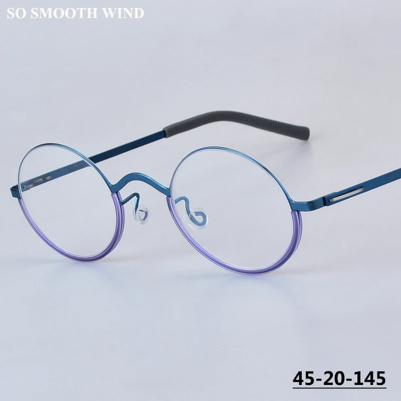 

Denmark New Design Round Eyeglasses Frame Men Pure Titanium Glasses Frames Women Circle Screwless Spectacle Personalized Eyewear