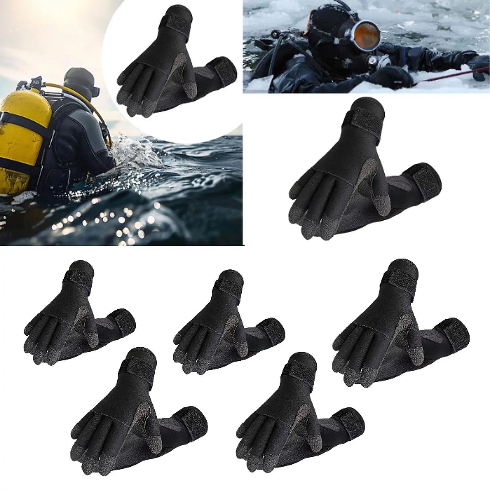 Diving Gloves Swim Gloves Equipment Wear Resistant Comfortable Antiskid Five