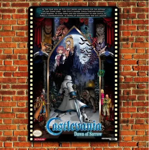 1p,Castlevania Dawn Of Sorrow Video Game Metal Poster Collectable Tin Sign