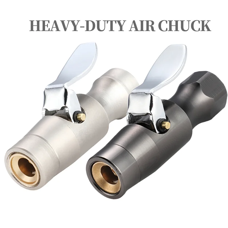 Self-Locking Tire Air Chuck, No Air Leakage Double Teeth Lock on Tire Chuck, for Inflator Gauge Compressor Accessories