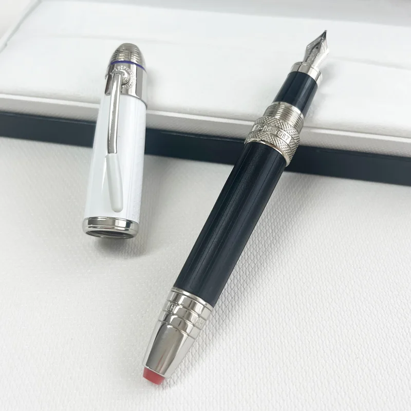 Limited Edition MB Great Feature Jimi Hen·drix Tintenroller, schwarzer Schaft, weiße Kappe, feine Gravur, Platin-Clip