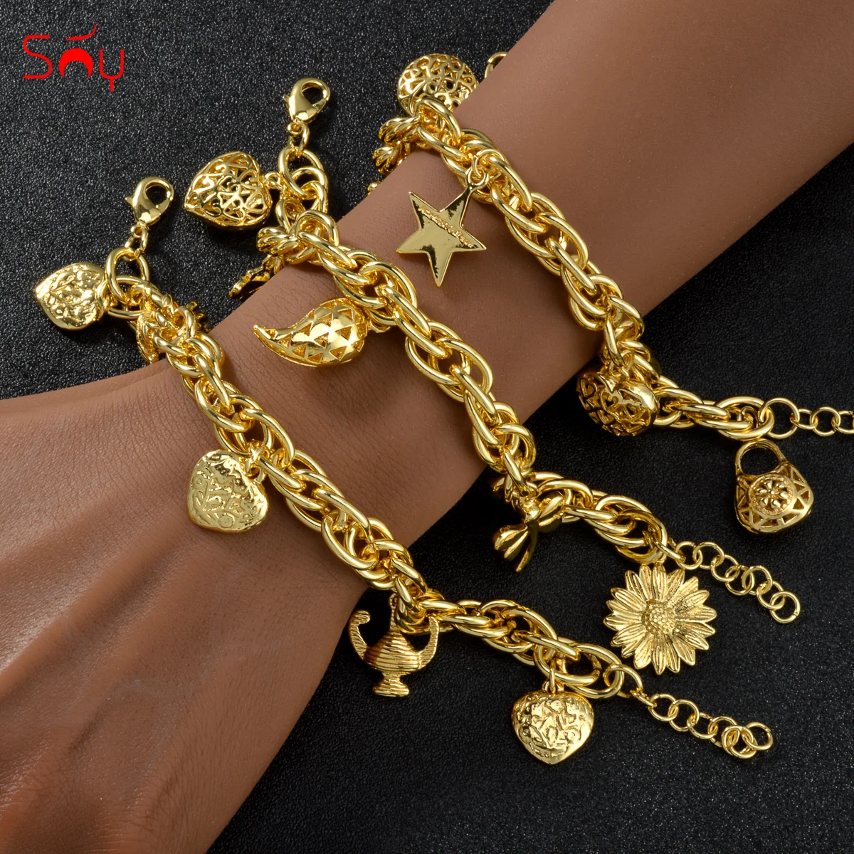 

Sunny Jewelry Hollow Love Flowers Bracelet for Women Cute Dragonfly Chain Bangle Anniversary Birthday Jewelry Engagement