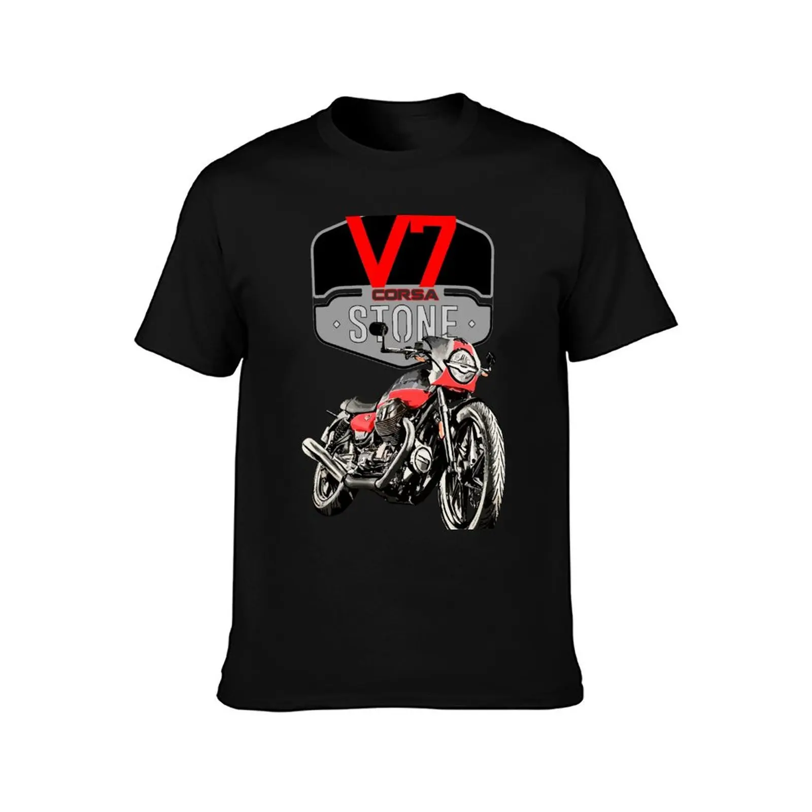 Moto V7 Stone Corsa T-Shirt Lightweight Basic Short Sleeve Shirt