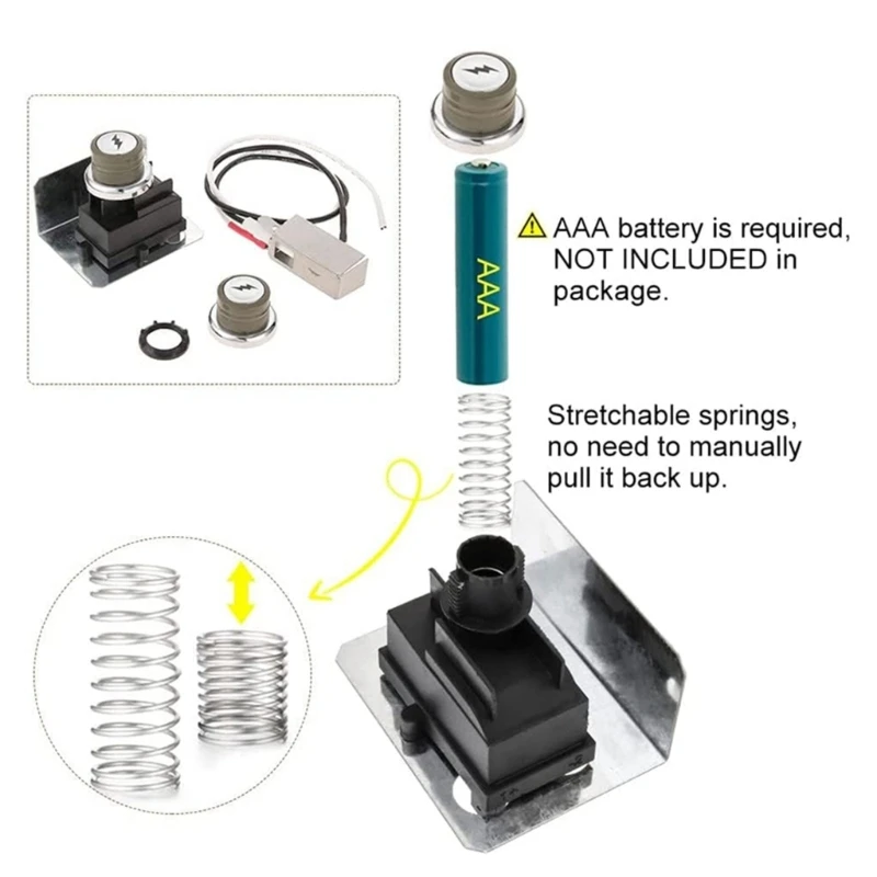 طقم إشعال فعال بديل طقم ولاعة الشواء مع لوحة تحكم جانبية مادة معدنية لشوايات الغاز E310 E210