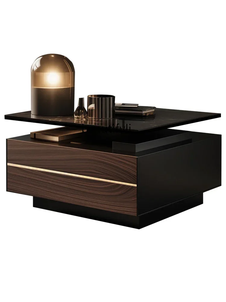 

xxqA few rock slabs Italian square a few light luxury side cabinets small square table by the living room