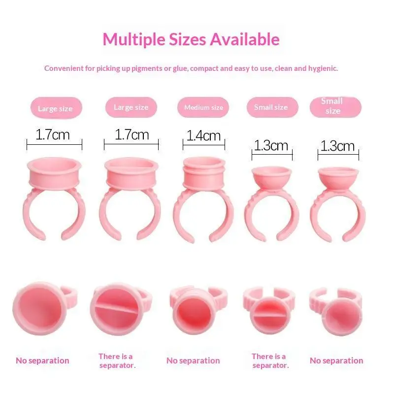 100PCS Disposable Plastic Large Makeup Pigment Rings Tattoo Glue Holder For Nail Art Eyelash Extension
