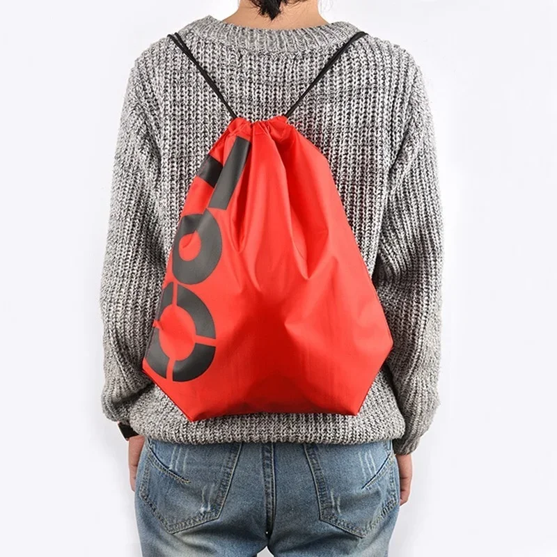 12 Colors Outdoor Double Layer Drawstring Gym Waterproof Backpacks Swimming Sports Beach Bag Travel Portable Fold Storage Bags