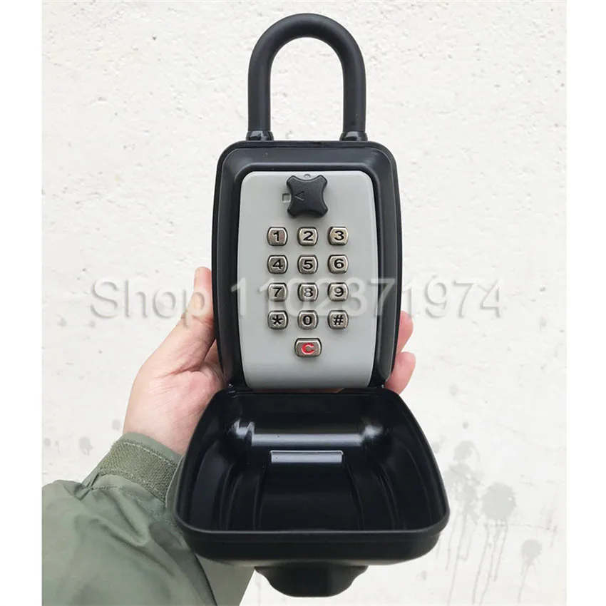 Key Lock Box Sleutelkastje met grote capaciteit Toetsenbordcombinatie Resetbare code Beveiliging Zwarte draagbare lockbox