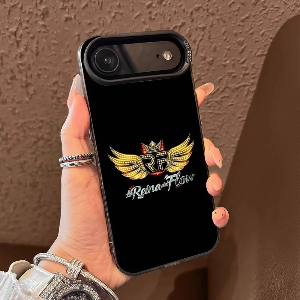 Casing Ponsel The Queen of Flow La Reina Del Flow Untuk iPhone 17,16,15,14,13,12,Pro,Max,Plus,E,SE4,Air,Mini Hitam IMD Box