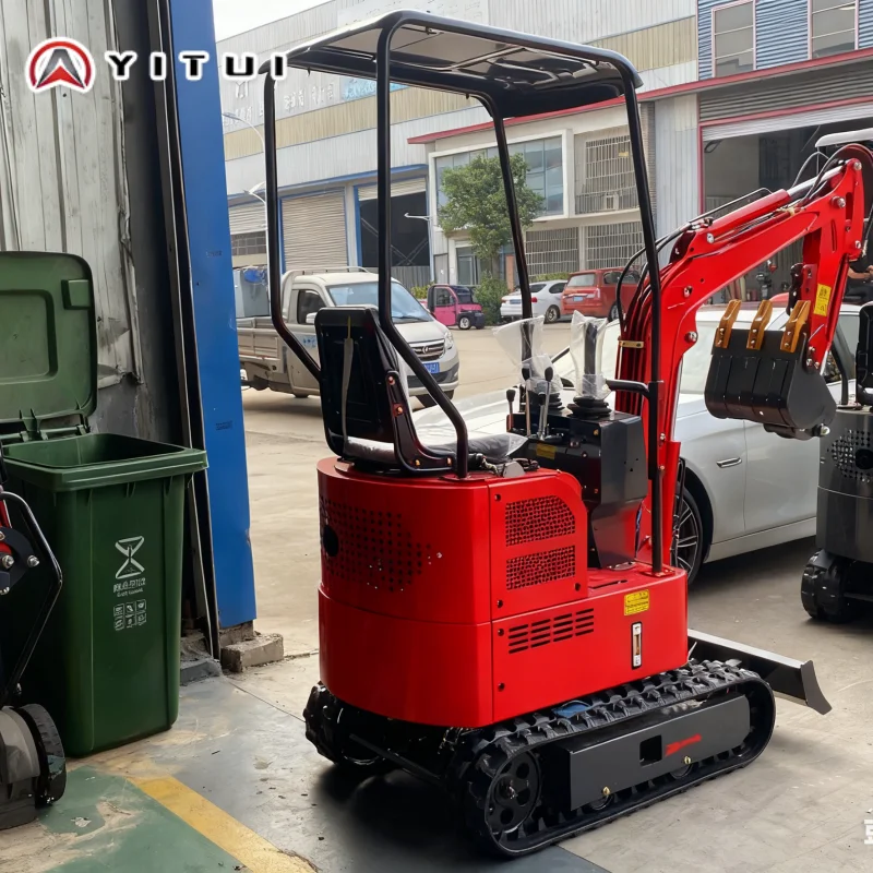 Macchinari di costruzione compatti personalizzati con mini escavatore da 1,2 tonnellate con caratteristiche regolabili per il giardino europeo