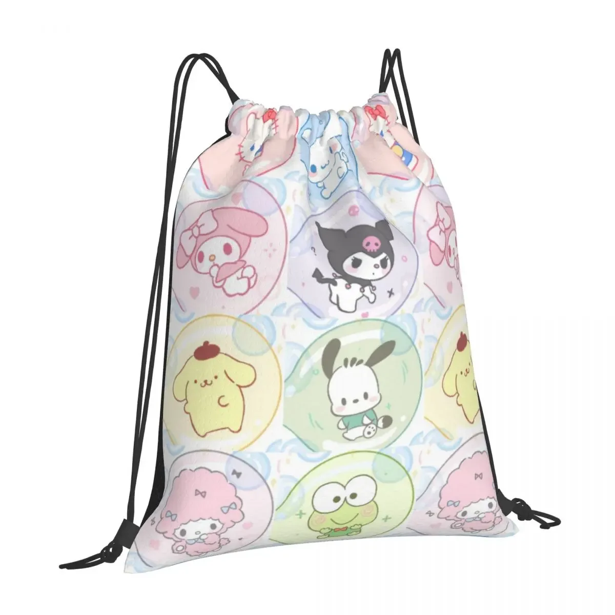 Sanrio Characters Portable Sports Bag Thicken Drawstring Belt Riding Backpack Gym Drawstring Shoes Bag Clothes Backpacks