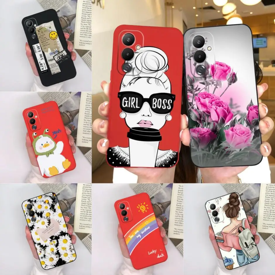 Phone Case For Tecno Pova 4 High-quality Style Shell For Tecno Pova 4 Pro Cool Girl Cartoons Ultrathin Soft Silicone Back Cover