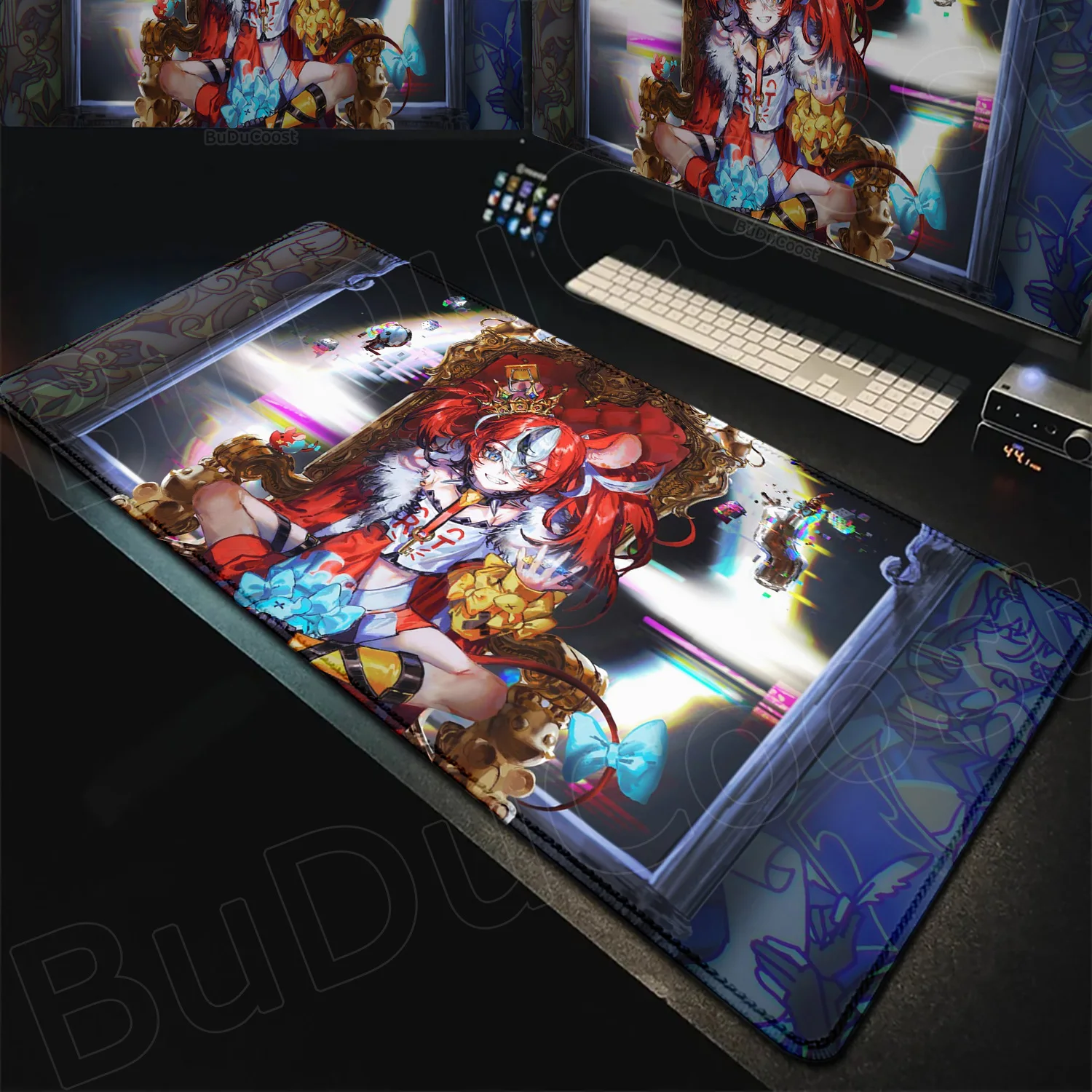 Kawaii Anime Girl Hololive Hakos Baelz Mauspad, groß, rutschfest, für Computer, Tastatur, Laptop, Gaming-Zubehör, XXL-Teppich – Detail 10