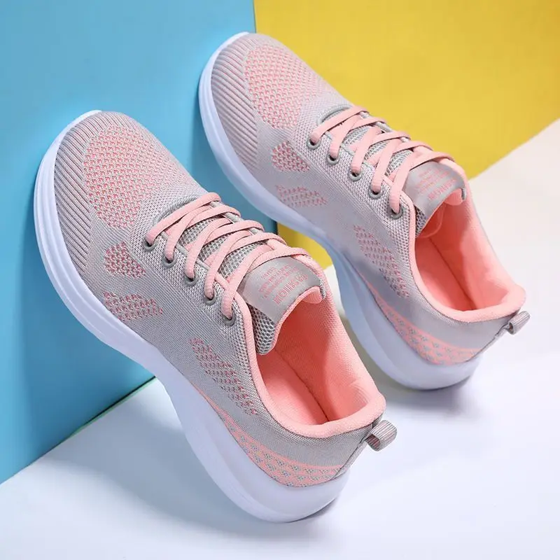 Damen-Sneaker zum Laufen, atmungsaktiv, mit Schnürung und Mesh-Material, rutschfest, leicht, bequem, ideal für sportliche Aktivitäten, zum Spazierengehen und für den Alltag. – Detail 9