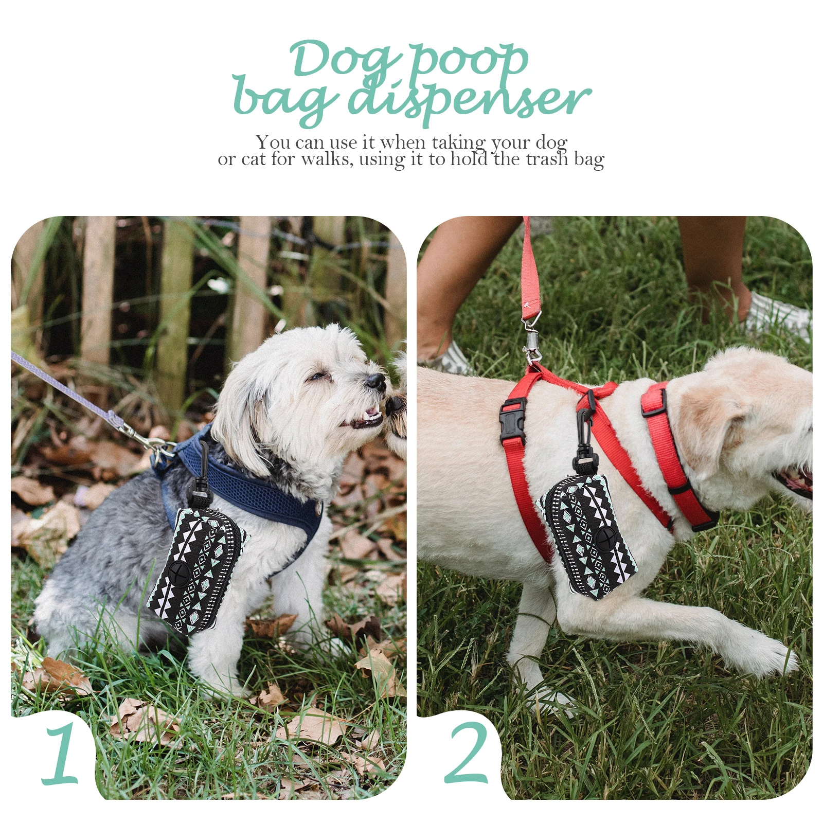 

Hanging Dog Poop Bag Holder Dispenser Wear-Resistant Pet Waste Bag Carrier Lightweight Canvas Accessories for Outdoor