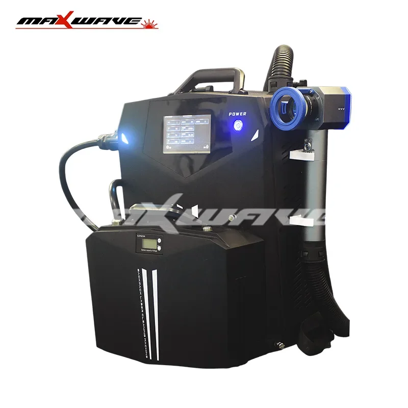 High Efficiency Portable Backpack Laser Cleaning Machine 100W 200W 300W for Oil Stain Cleaning Metal Rust Removing
