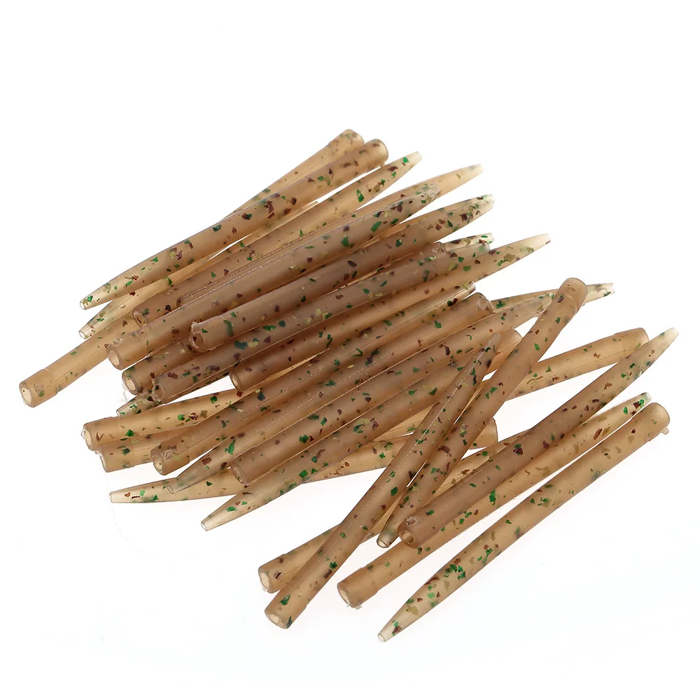 Image of 30/50/100 stücke 38mm/54mm Anti-Tangle-Gummi hülsen verbinden sich mit Angelhaken Karpfen grobes Angel zubehör
