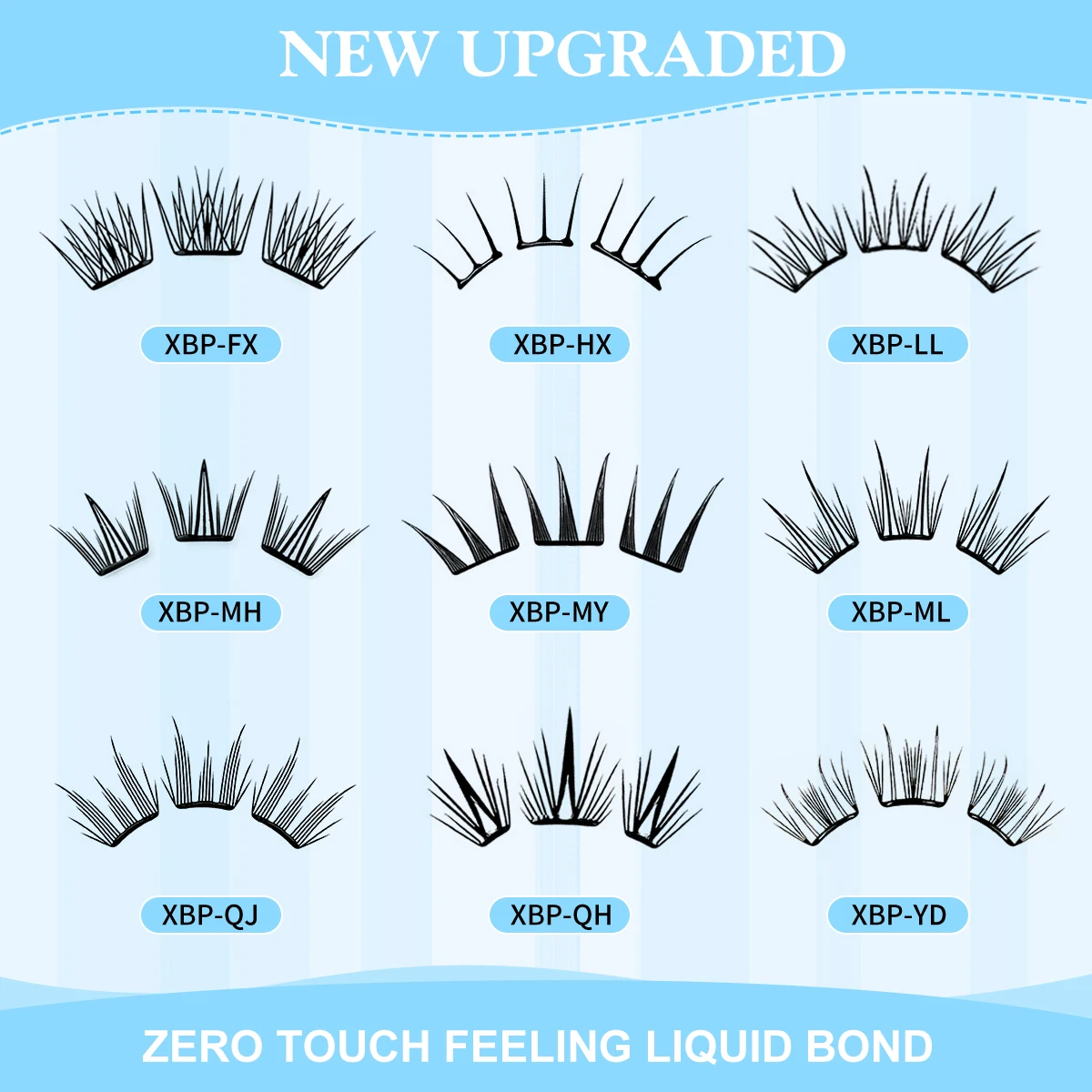 36 clusters sem cola clusters ultra fino cílios invisíveis pressão zero cílios postiços com ligação líquida para meninas