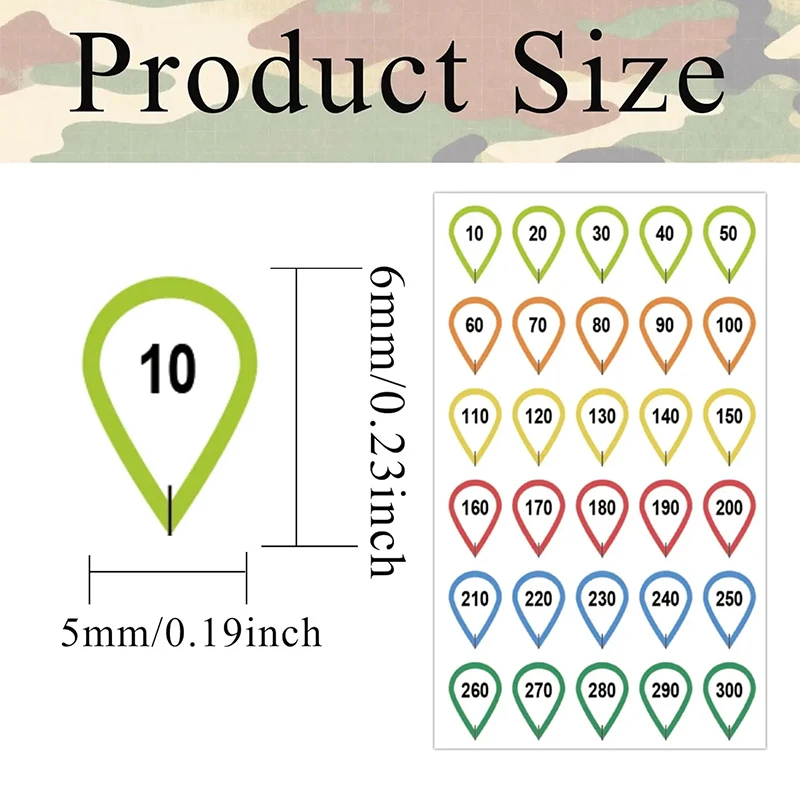 B*New 10 Sheets  Scope Turret Sticker Set Scope Adjustment Dope Stickers  Scope Turret Tags For Distance Markers