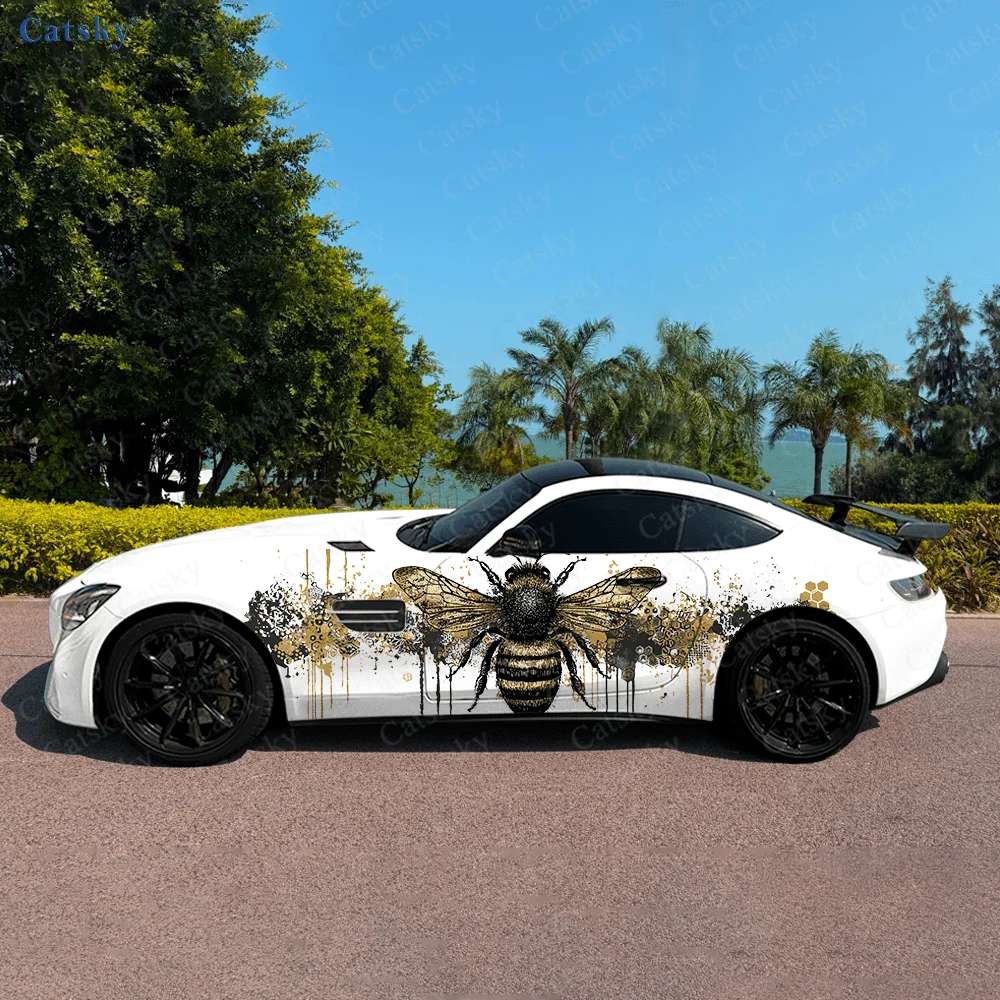 

Пчелы Улей граффити украшение на боковую наклейку автомобиля, водонепроницаемая ПВХ-наклейка, устойчивая к царапинам, защита автомобиля, автоаксессуары в подарок