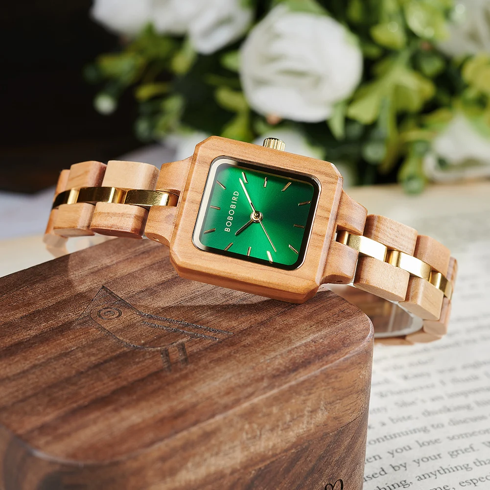 BOBO BIRD Wristwatch Wooden Ladies Quartz Watches Stylish Compact Exquisite Design with Gift Free Shiping