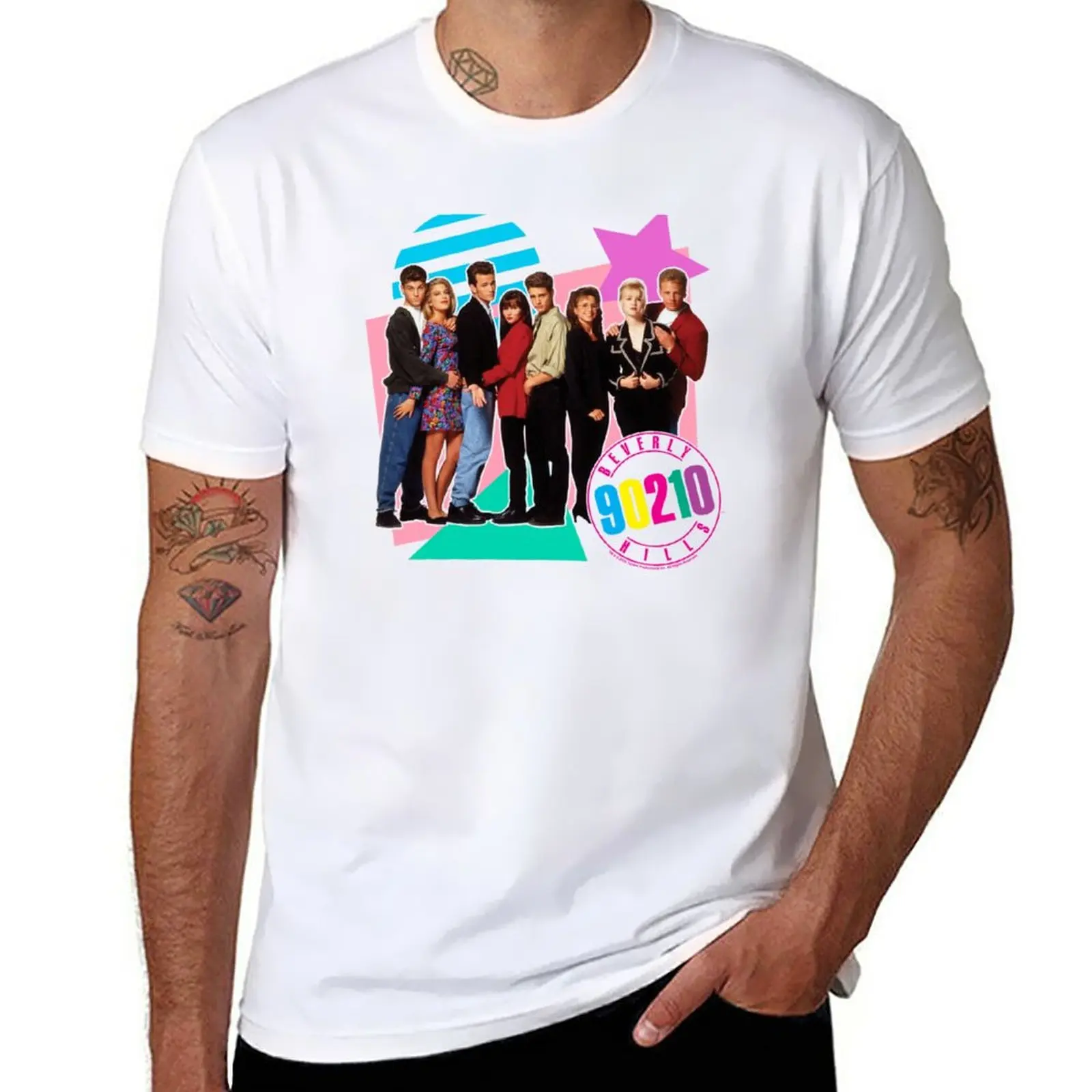 New Beverly Hills, 90210 Retro Nineties Group Shot T-Shirt cat shirts sports fan t-shirts tees black t shirt mens plain t shirts