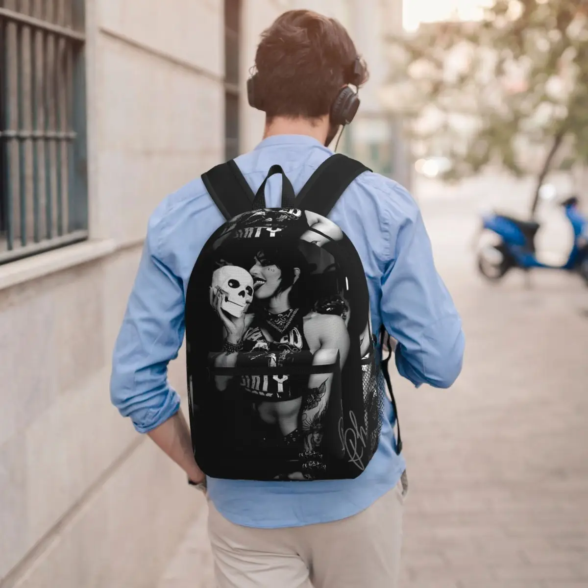 Rhea Ripley Skull Wrestling Student Backpack School Bag Hiking Travel Daypack for Boys Girls Bookbag Shoulder Bags