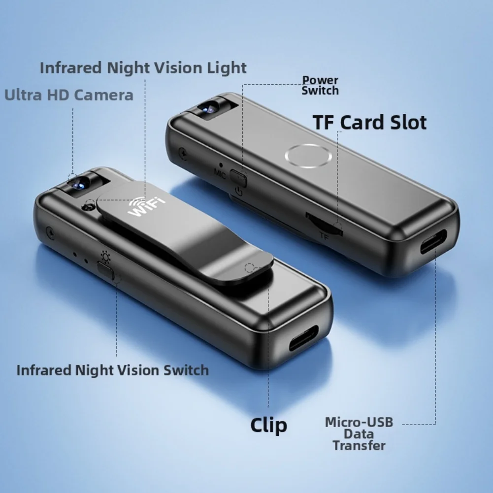 كاميرا رياضية عالية الدقة لاسلكية تعمل بالواي فاي ومسجل كاميرا مثبت على الصدر مع تسجيل فيديو لملحقات كاميرا الجسم الاحترافية/الراكب #2