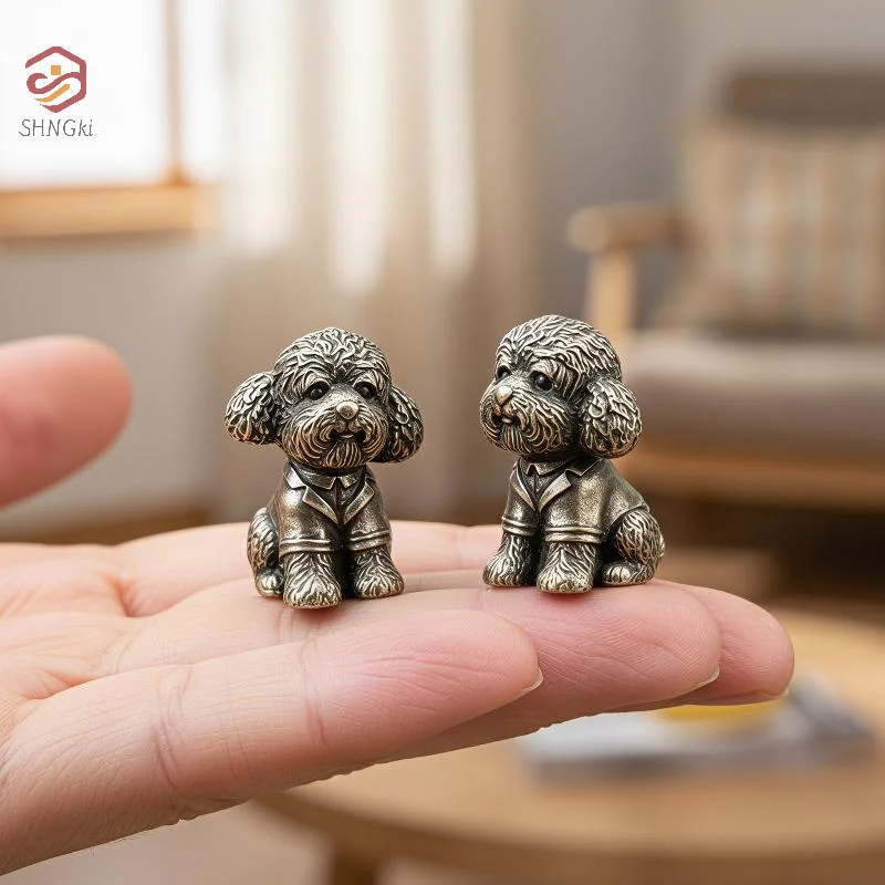 Vintage Dog Figurine Exquisite Carving Durable Alloy Build For Home Decor Dog Lover Gifts