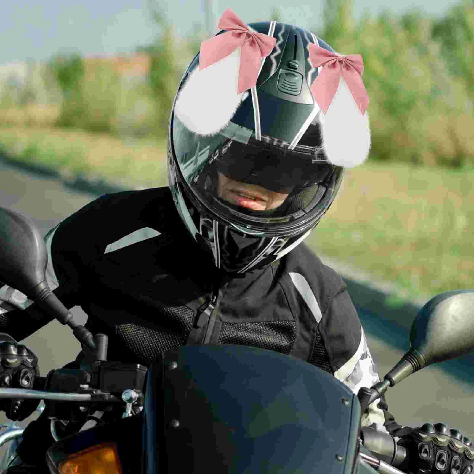 Motorcycle Helmets Bunny Ear Ornaments Detachable Rabbit Ears for Scooter Decor Ornamental Motorbike