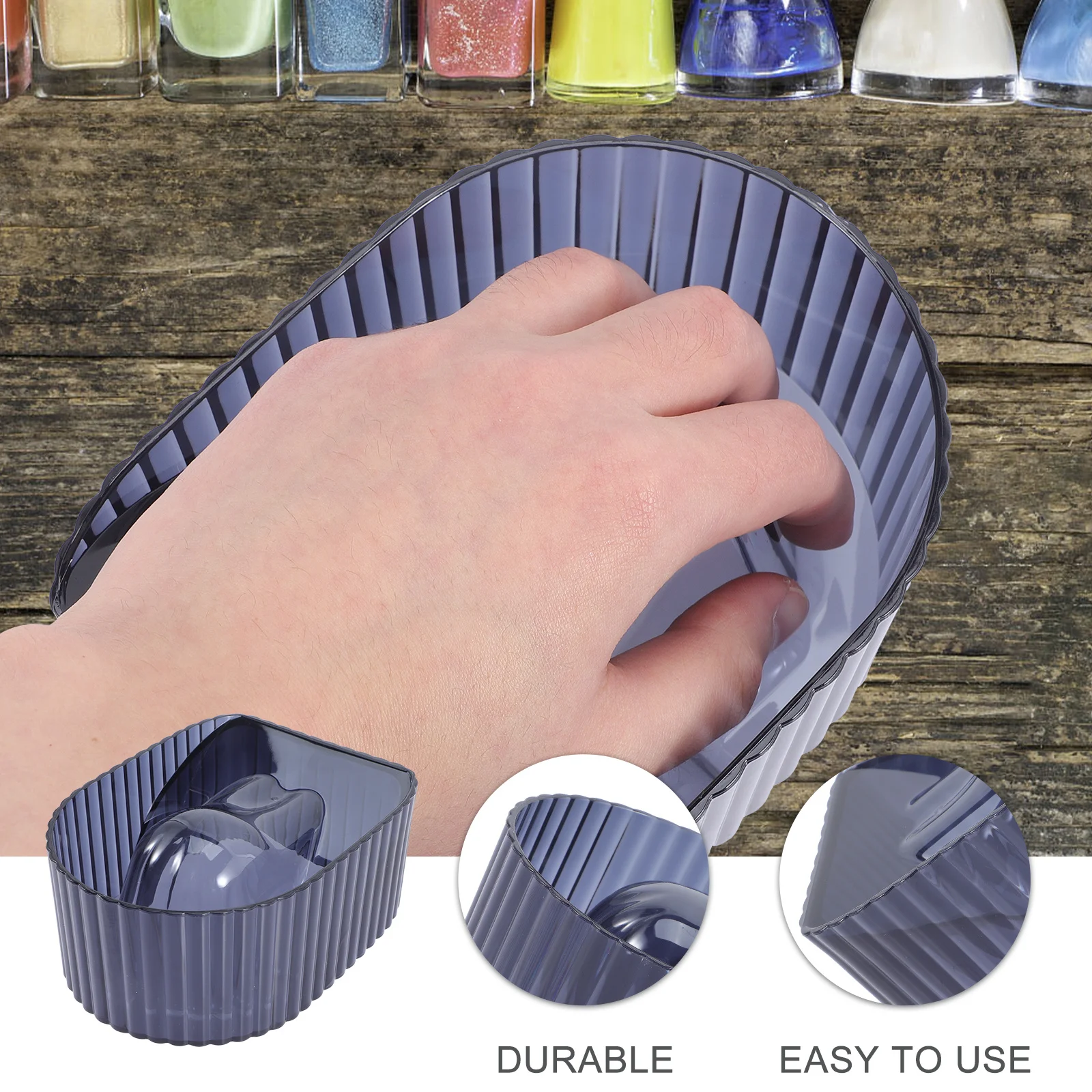 وعاء مانيكير من الأكريليك لطلاء الأظافر، أداة مانيكير مريحة على شكل يد للاستخدام في المنزل والصالونات #2