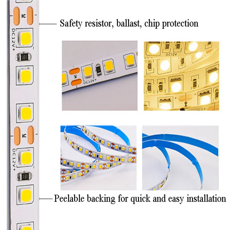 DC 5V 12V 24V Led Strip Light Diode Tape PC TV SMD 2835 1M - 5M 60/120/240 Leds/m 5 12 24 V LED Strip Decoration Light for Rooms