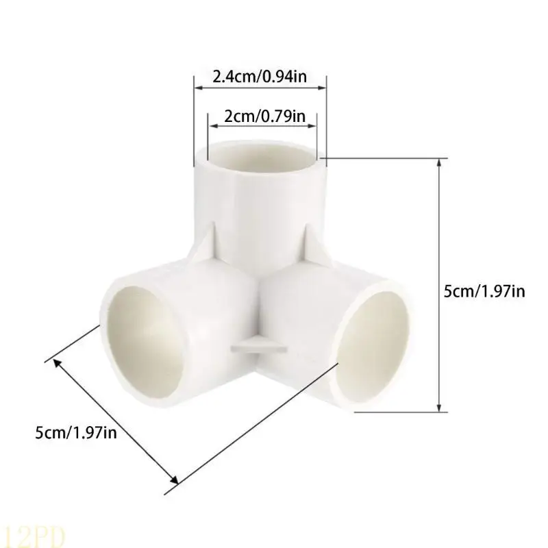 

12pd ПВХ 3 -Way Fittings PVC Corner Fitings 2pcs для решения для сантехники DIY