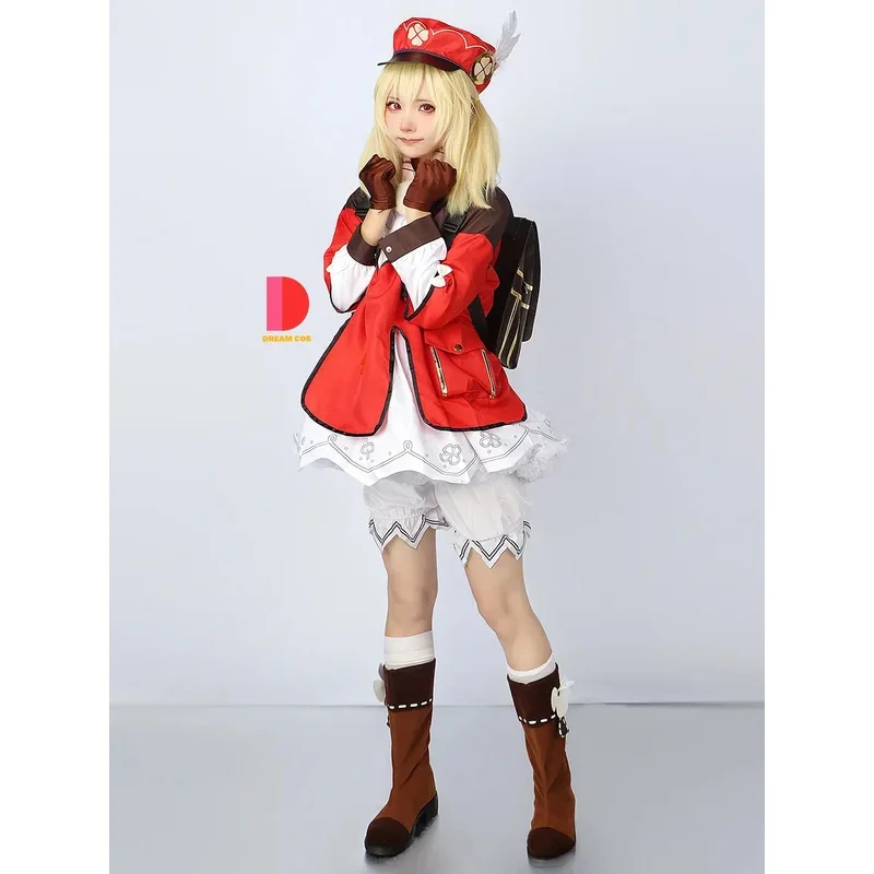 Genshin Impact Klee Косплей Костюм Лоли Аниме Игровой Наряд для Детей и Взрослых Рыцари Фавориуса Высокое Качество Хэллоуин Па #   1